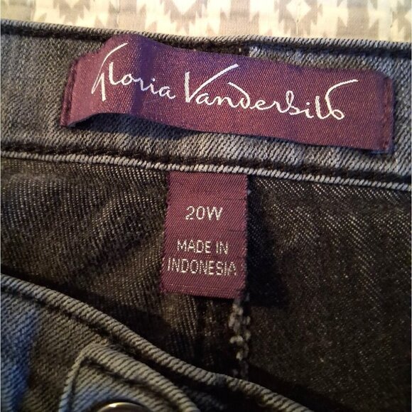 Gloria Vanderbilt Women's Amanda Gray Tapered Leg Jeans 20W Stretch cropped - Picture 6 of 7